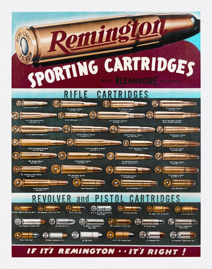 Plechová ceduľa – Remington (Sporting Cartridge)