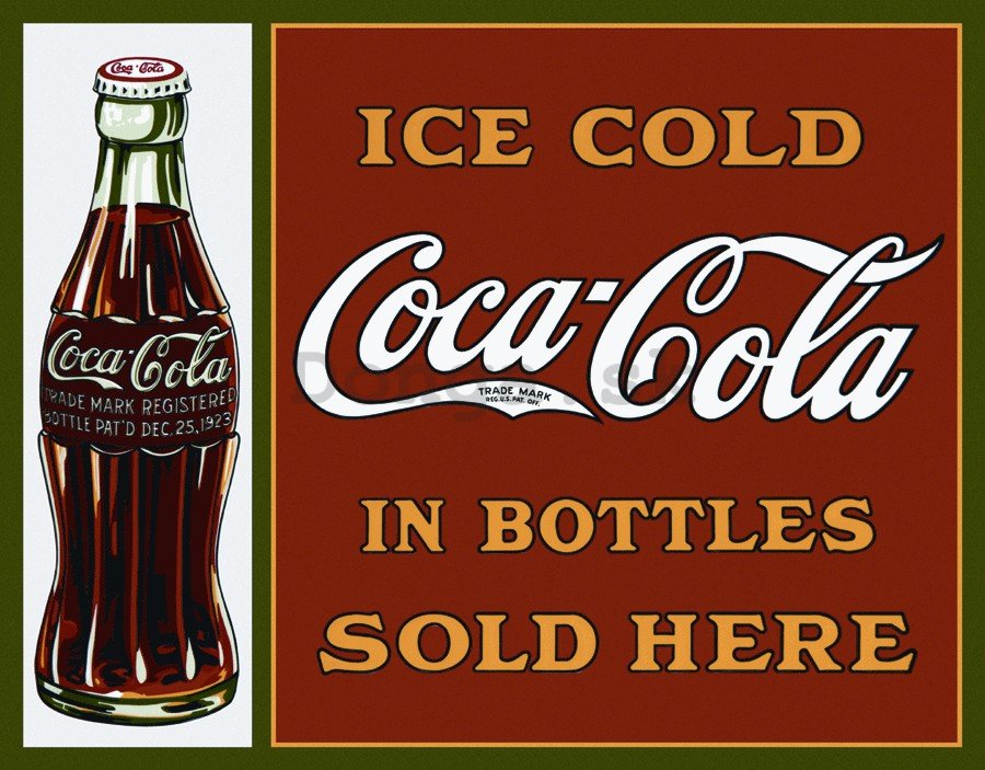 Plechová ceduľa: Coca-Cola (sold here) - 30x40 cm