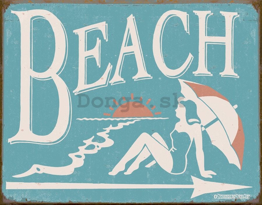 Plechová ceduľa - Beach