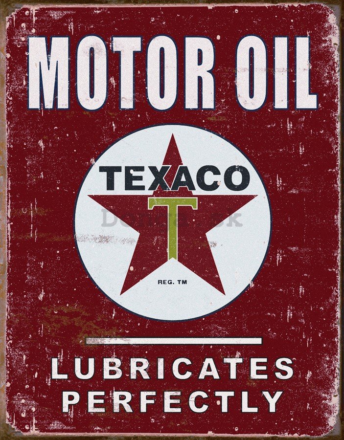 Plechová ceduľa - Motor Oil (Texaco)