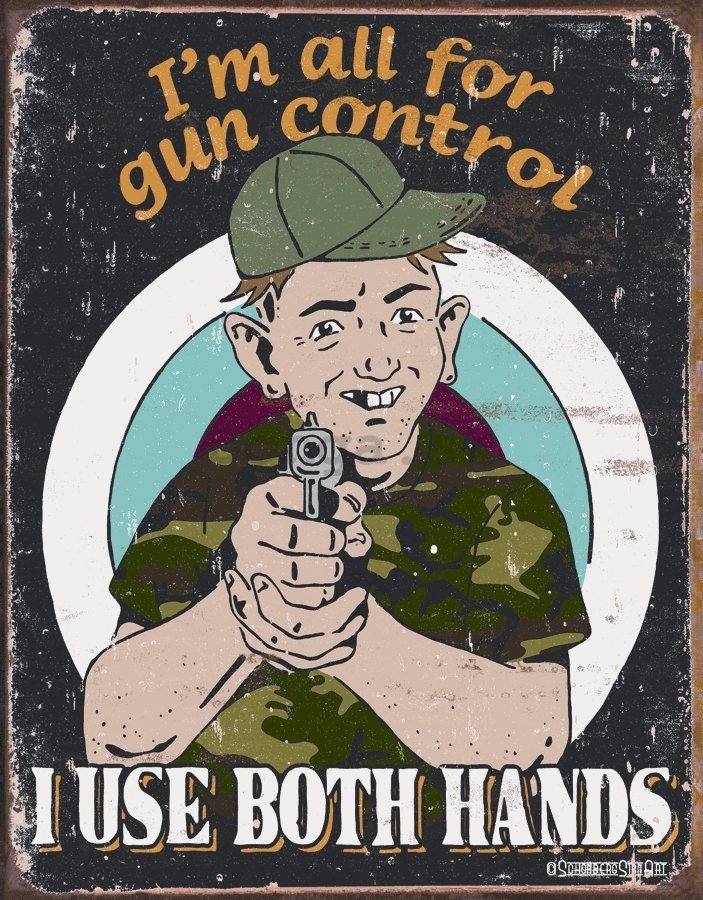 Plechová ceduľa - Gun Control