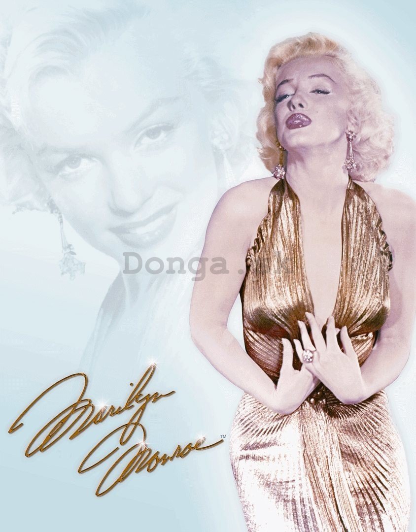 Plechová ceduľa - Marilyn Monroe (Zlaté Šaty)