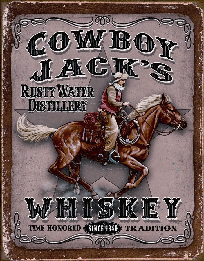 Plechová ceduľa - Cowboy Jacks