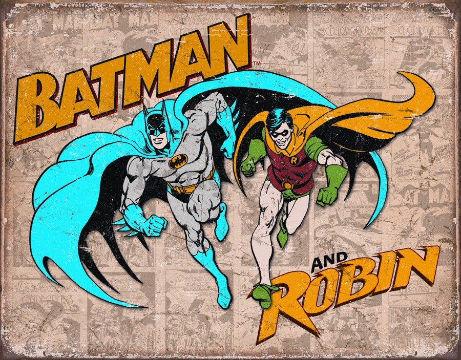 Plechová ceduľa - Batman & Robin