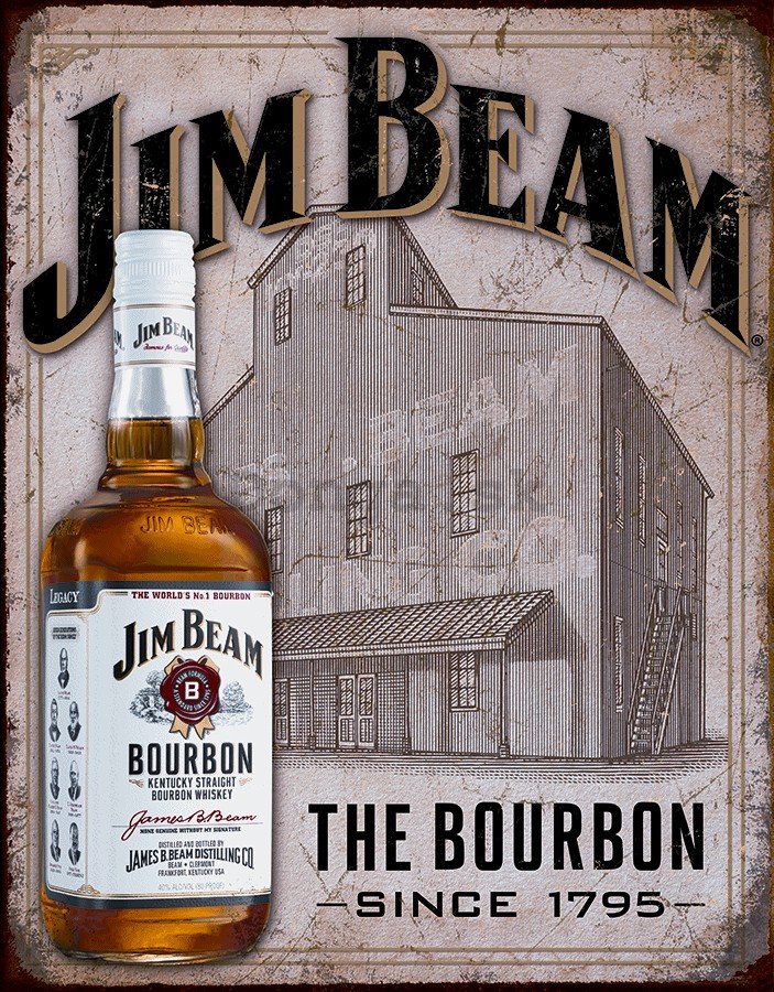 Plechová ceduľa - Jim Beam (The Bourbon)
