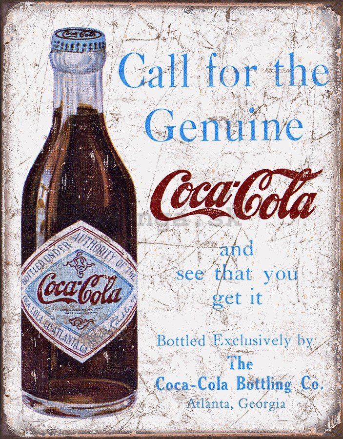 Plechová ceduľa - Retro Láhev Coca-Cola