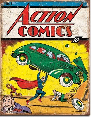 Plechová ceduľa - Action Comics (superman)