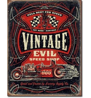 Plechová ceduľa - Vintage Evil Speed Shop