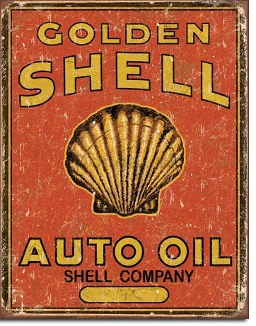 Plechová ceduľa - Golden Shell (Auto Oil)