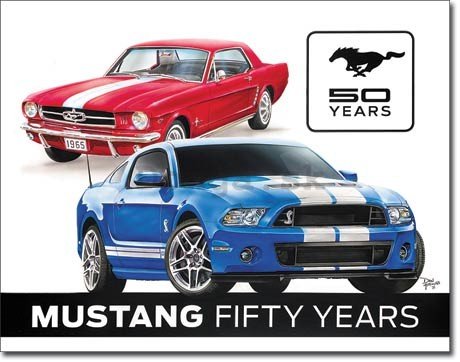 Plechová ceduľa - Ford Mustang (50th Years)
