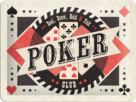 Plechová ceduľa - Poker
