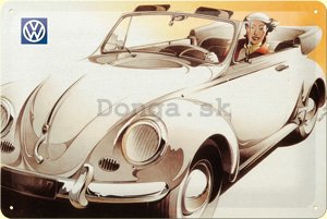 Plechová ceduľa: VW Beetle Cabrio - 20x30 cm