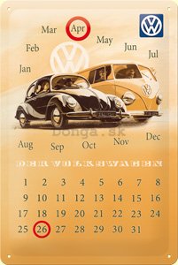Plechová ceduľa – VW kalender