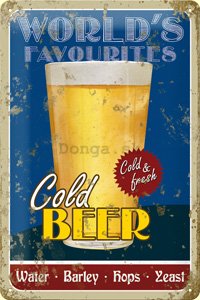 Plechová ceduľa – Cold Beer