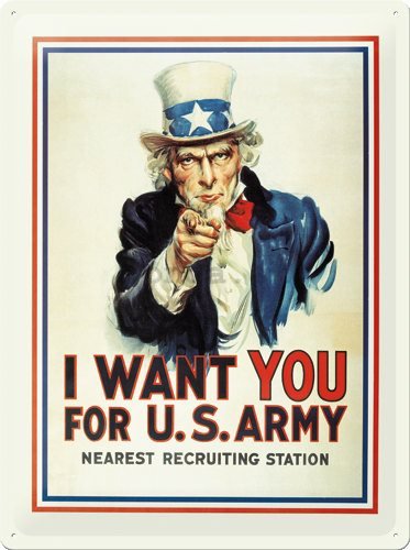 Plechová ceduľa – Plechová cedule – I want you for U.S. Army (Nearest Recruiting Station)
