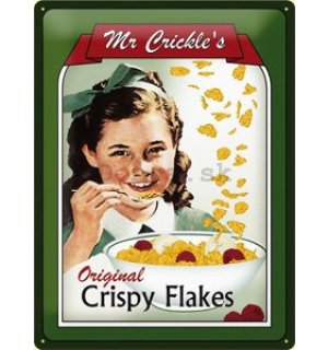 Plechová ceduľa – Original Crispy Flakes