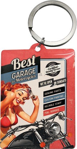 Retro kľúčenka - Best Garage (Red)