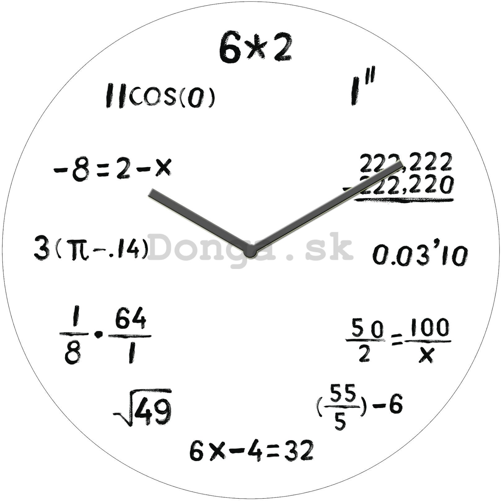 Nástenné sklenené hodiny - Matematika (2)