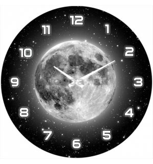 Nástenné sklenené hodiny - Spln mesiaca
