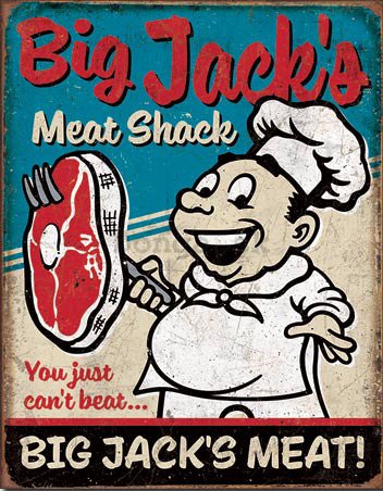 Plechová ceduľa - Big Jack's Meat Shack