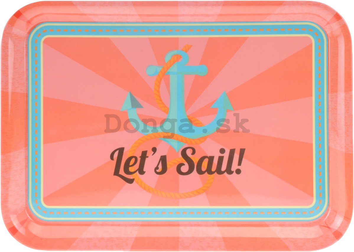 Retro podnos veľký - Let's Sail!
