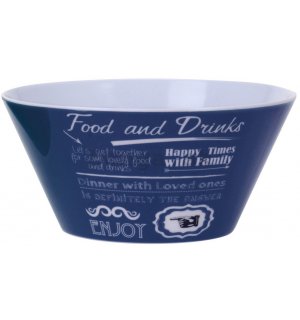 Retro miska veľká - Food and Drinks (modrá)