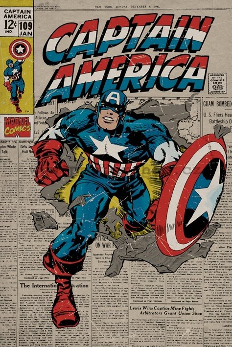 Plagát - Captain America (Retro)