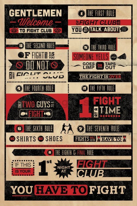 Plagát - Fight Club Rules (Infographic)
