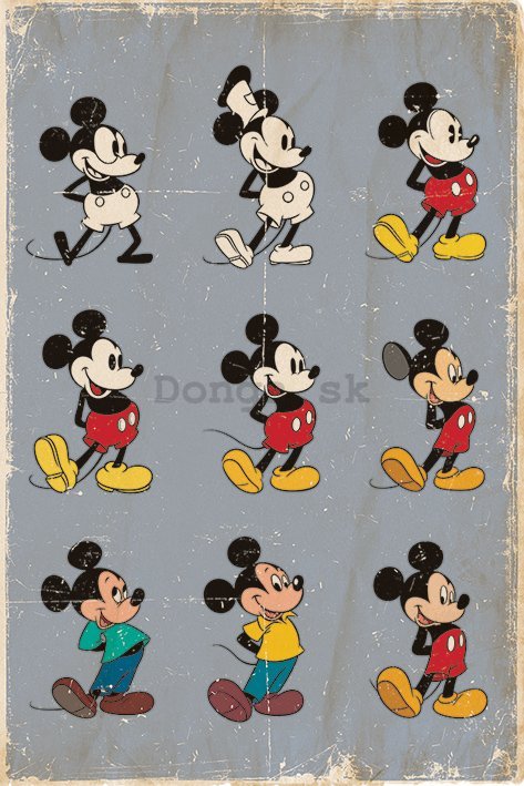 Plagát - Mickey Mouse (Evolúcia)