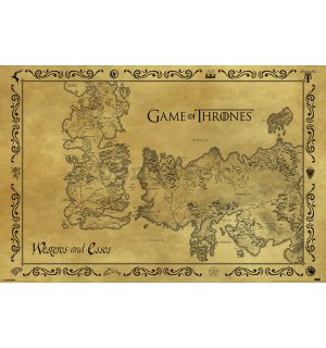 Plagát - Game of Thrones (Starobylá mapa)