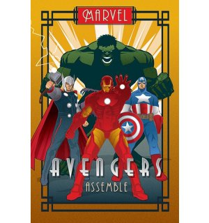 Plagát - Avengers (Art Deco)