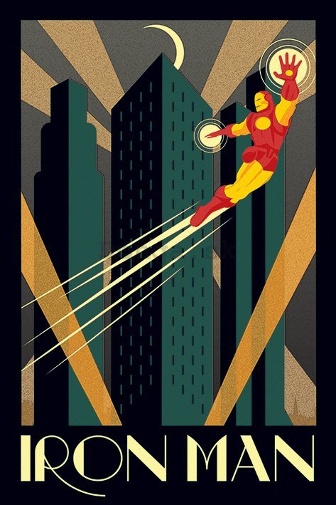Plagát - Ironman (Art Deco)