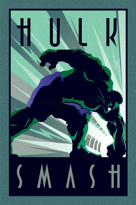 Plagát - Hulk (Art Deco)