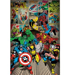 Plagát - Marvel Comics, Here Come The Heroes