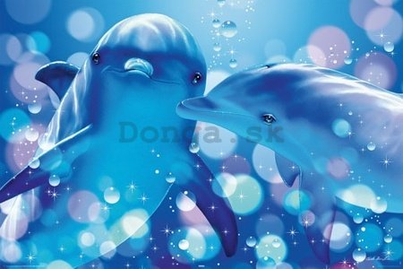 Plagát - Lassen kissing dolphins