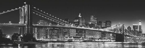 Plagát - New York Brooklyn Bridge black&w