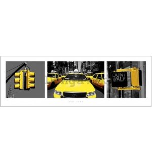 Plagát - New York yellow triptych