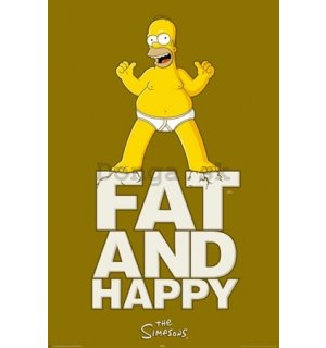 Plagát - Simpsons fat and happy (1)