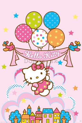 Plagát - Hello Kitty Balloons