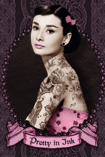 Plagát - Audrey Hepburn (Tetovanie)