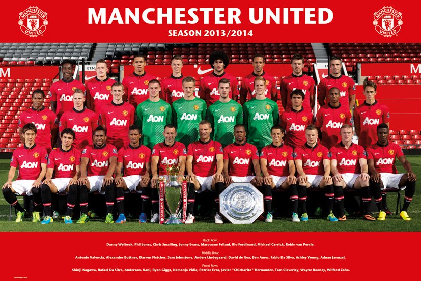 Plagát - Manchester United (Team foto 13/14)