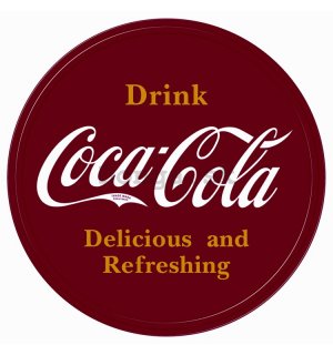 Plechová ceduľa - Coca-Cola (delicious and refreshing)