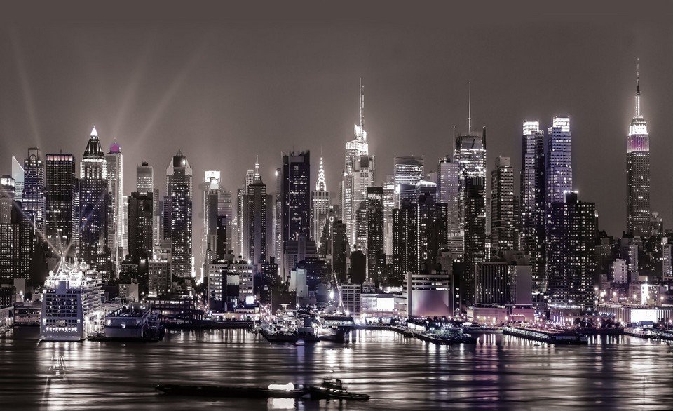 Fototapeta: Nočné New York - 254x368 cm