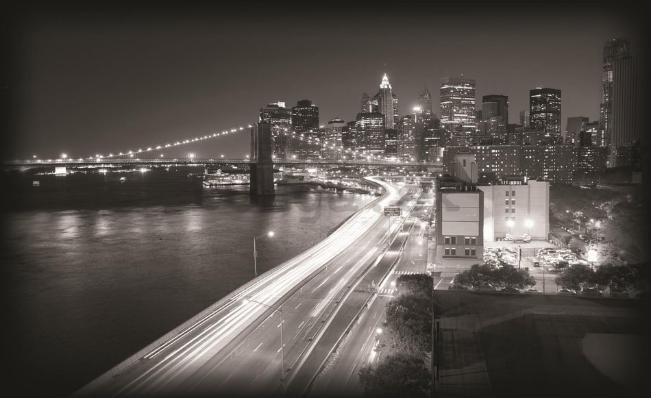 Fototapeta: Čiernobiely Brooklyn Bridge (1) - 254x368 cm