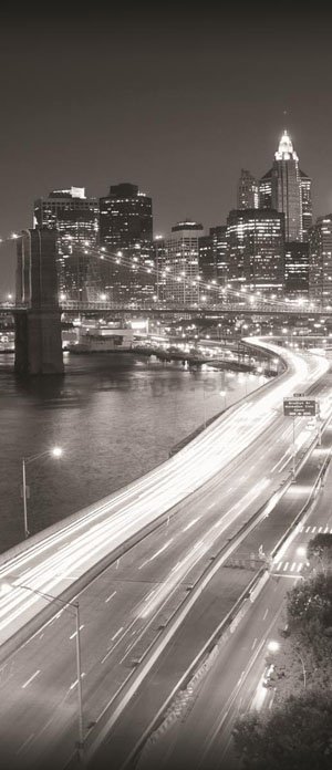 Fototapeta samolepiace: Čiernobiely Brooklyn Bridge - 211x91 cm