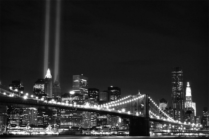 Fototapeta: Čiernobiely Brooklyn Bridge (2) - 254x368 cm