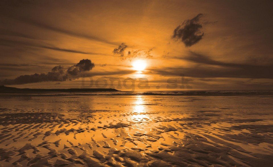 Fototapeta: Západ slnka na pláži (1) - 254x368 cm