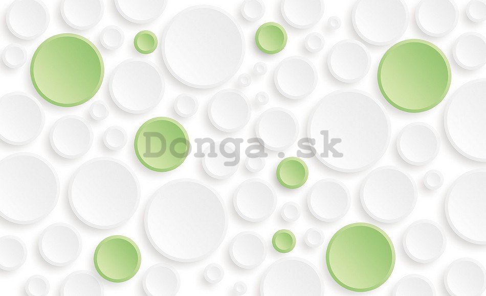 Fototapeta: Zeleno biele bodky - 254x368 cm