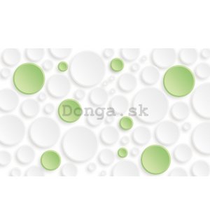Fototapeta: Zeleno biele bodky - 254x368 cm