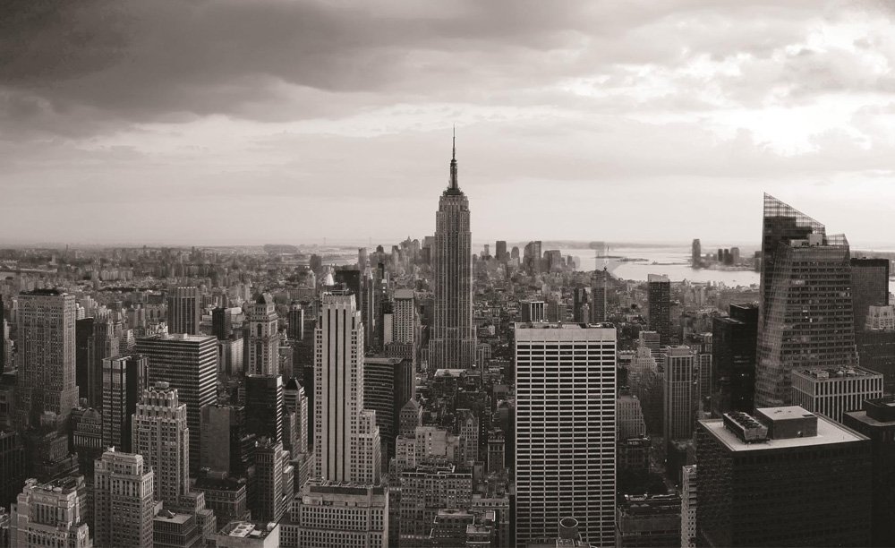 Fototapeta: Manhattan (Čiernobiela) - 254x368 cm